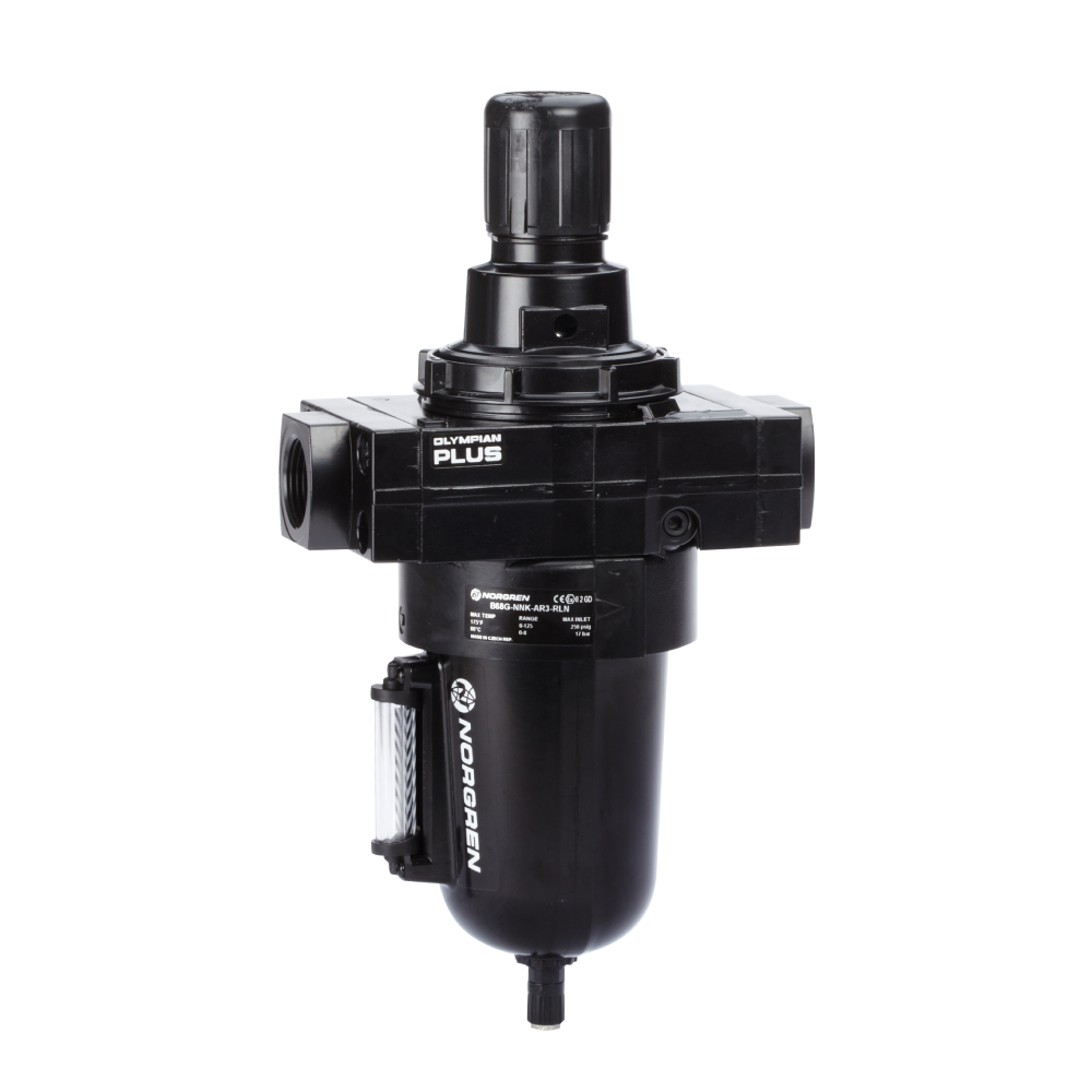 B68G-8GK-AR1-RLN | Olympian Plus filter/regulator, G1, 5µm, 0.4-8