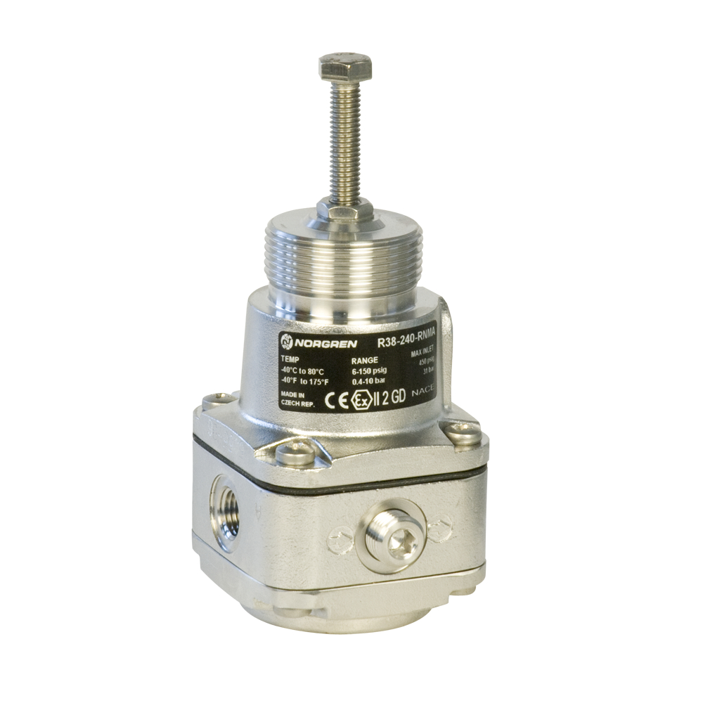 R38-240-RNMA | R38 Series stainless steel precision regulator, 1/4