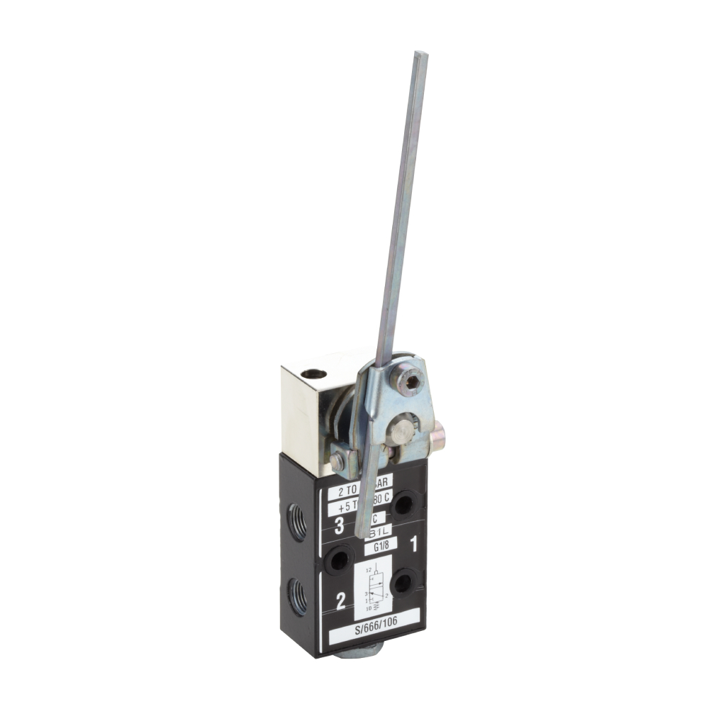 S/666/106 | S/666 mechanically actuated valve, G1/8, 3/2, NC, rod