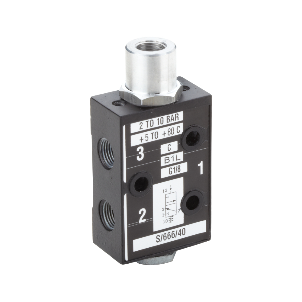 S/666/40 | S/666 series pilot operated valve, G1/8, 3/2, NC, pilot