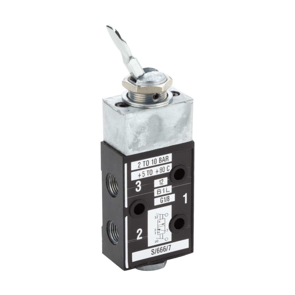 ノリノリ S/666/7 | S/666 manually actuated valve, G1/8, 3/2, NC, lever