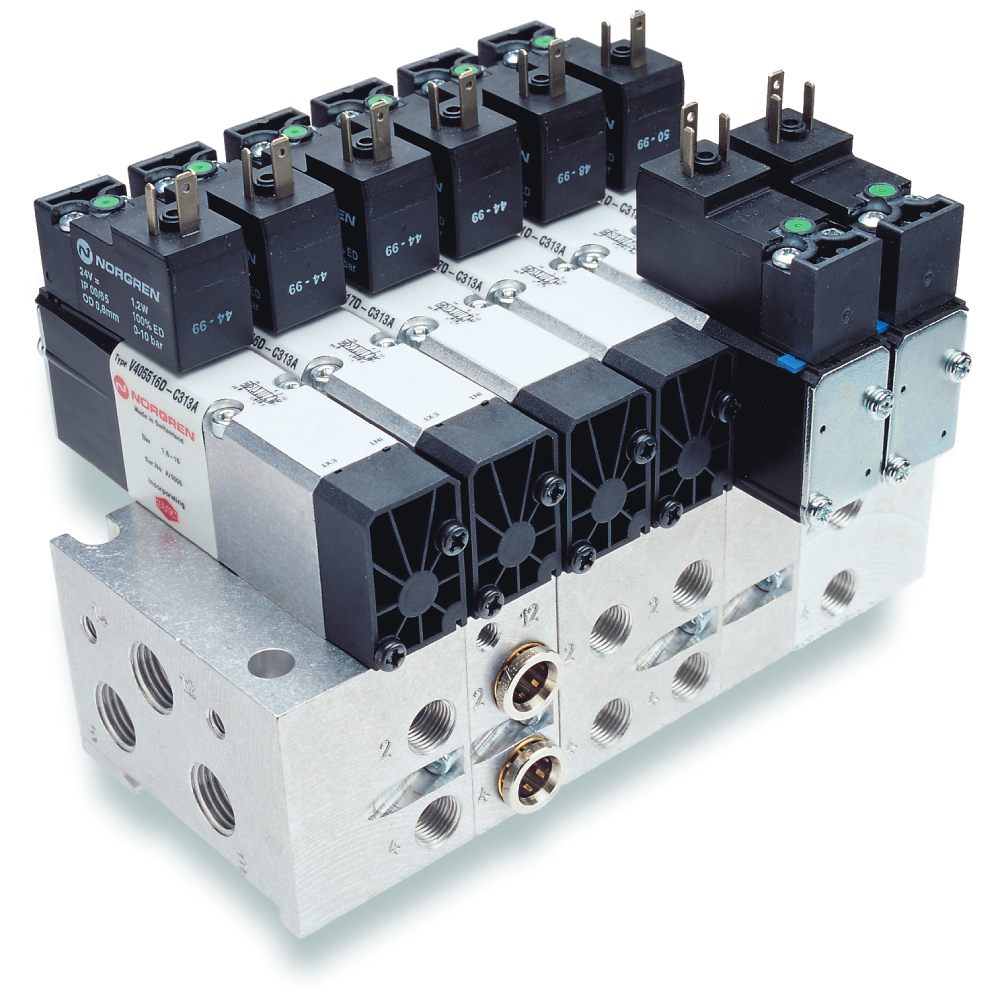 V405516D-C313A | Mini ISO solenoid valve size 18mm, 5/2, solenoid