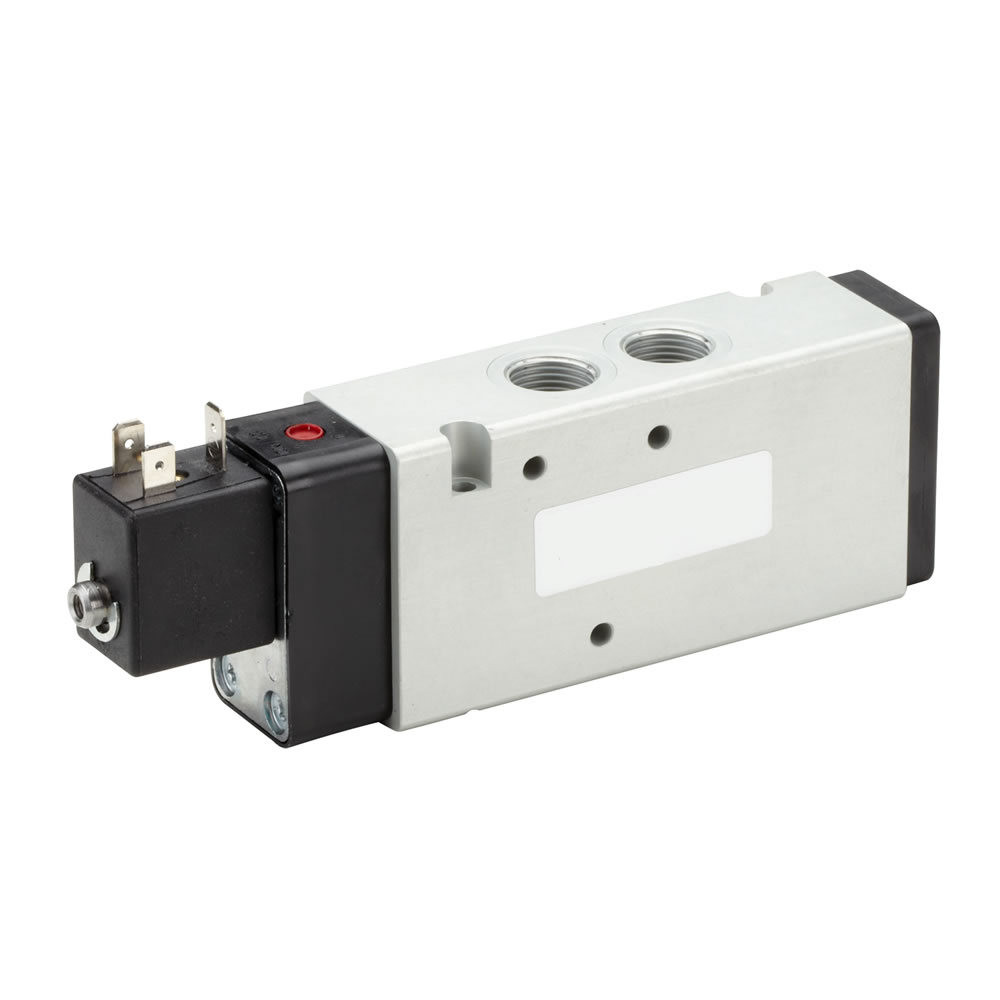 V62C513A-A313J | V62 series inline solenoid valve, G3/8, 5/2, solenoid  pilot / air spring return